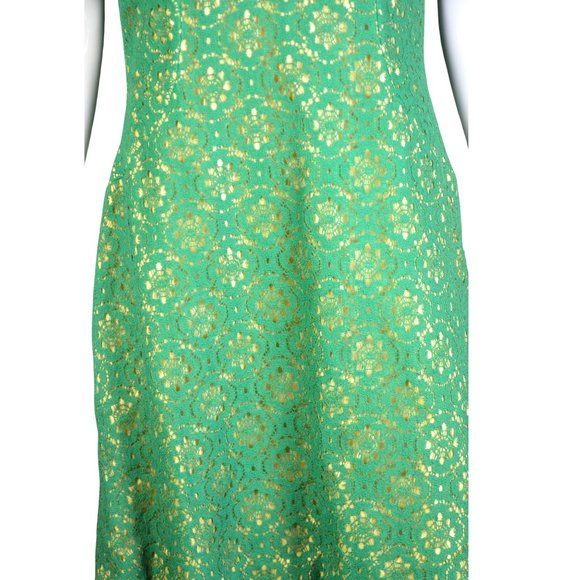 Estate Collection/Vintage 1960s Green Eyelet A-Line Dress Size 18 Awesome! - Picture 11 of 14